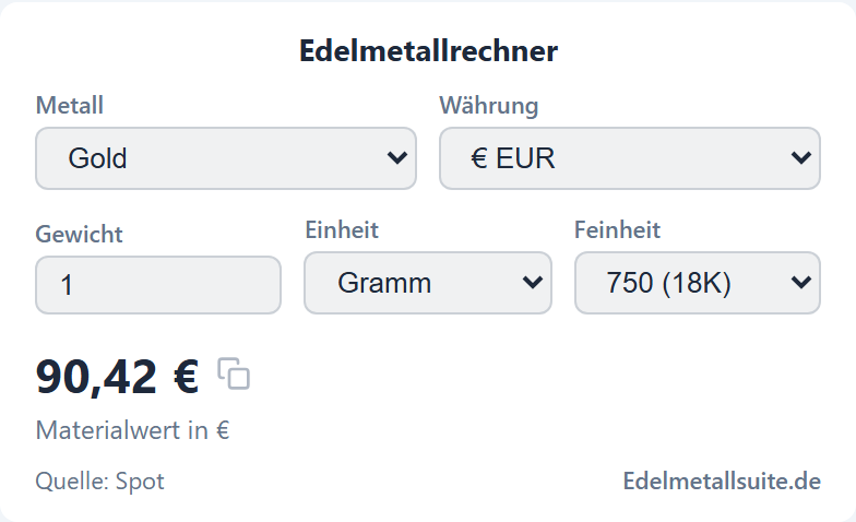 Edelmetallrechner-Modul